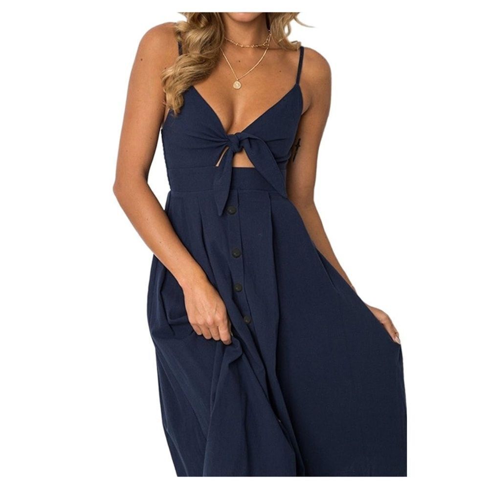 Ecowish Womens S Spaghetti Strap A-line Swing Dress - Picture 4 of 13